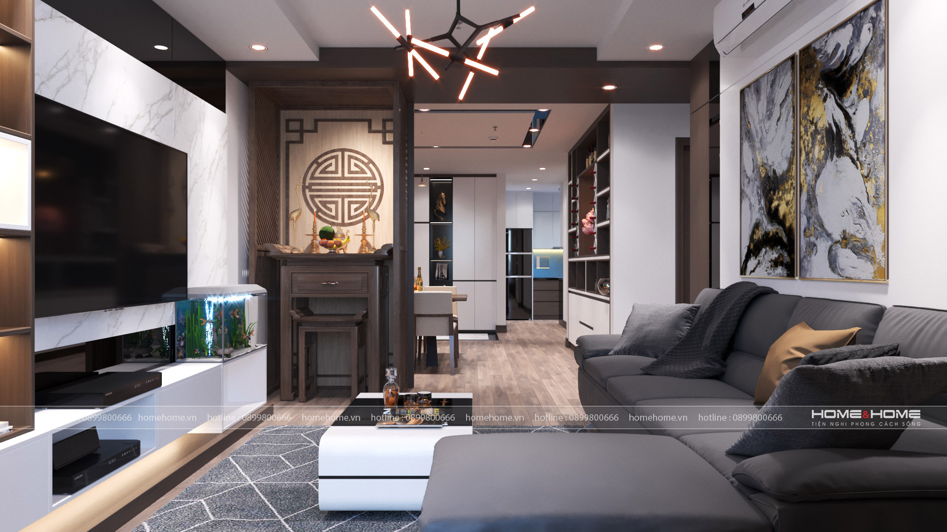 Thiết kế nội thất chung cư Sky Central - Công ty Nội thất Home&Home