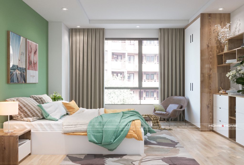 Thiết kế thi công nội thất phòng ngủ master diện tích nhỏ - Home&Home